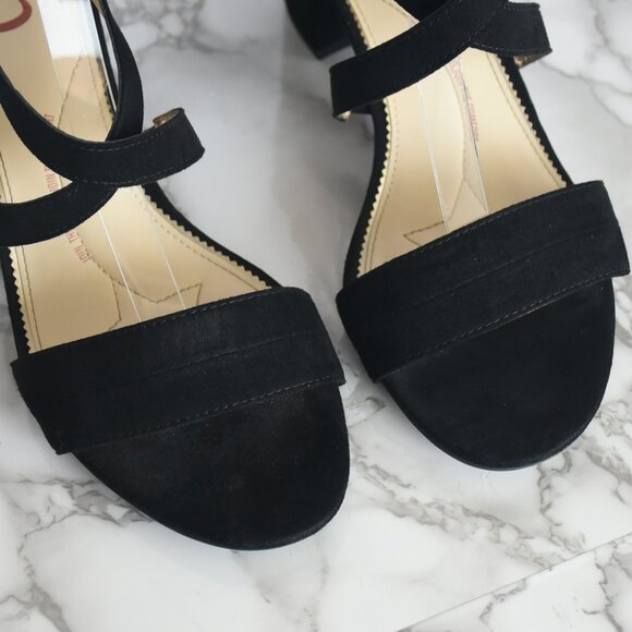 Circus by Sam Edelman STELLA Velvet Block Strappy Heels Black Size 10 - Picture 5 of 8